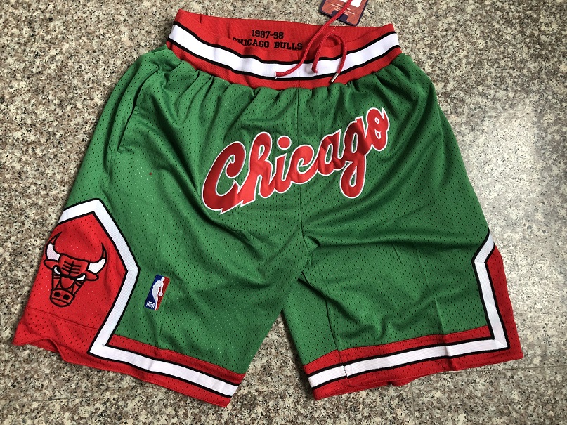 2020 Men NBA Chicago Bulls green shorts style 5